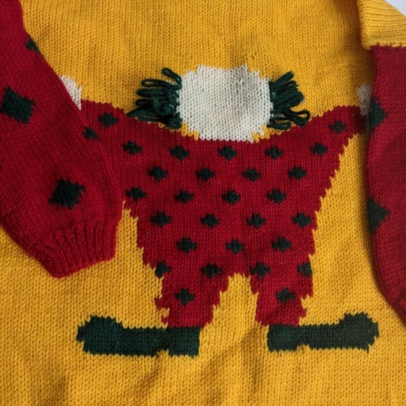 Hand knit wool clown jumper kids - Picture 6 of 6